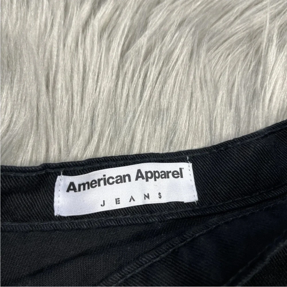 American Apparel Black Denim Mini Flare Skirt - Picture 5 of 8